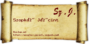 Szopkó Jácint névjegykártya